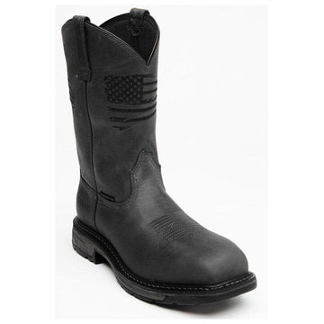Men's Handmade chukka Leather Boots with America flag  Liberty Western Work Composite Toe footwear
